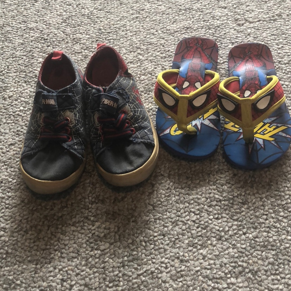 Spider-Man shoes and flip flops